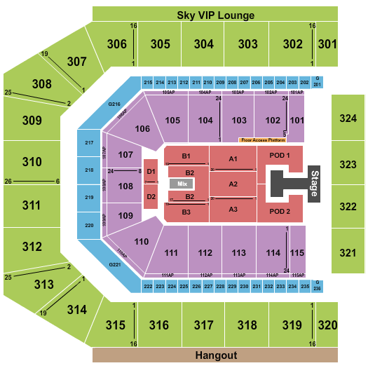 Co-Op Live Seating Chart: Endstage GA Gold 4