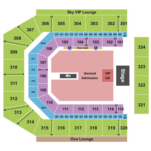 Co-Op Live Seating Chart: Endstage GA & VIP GA Floor