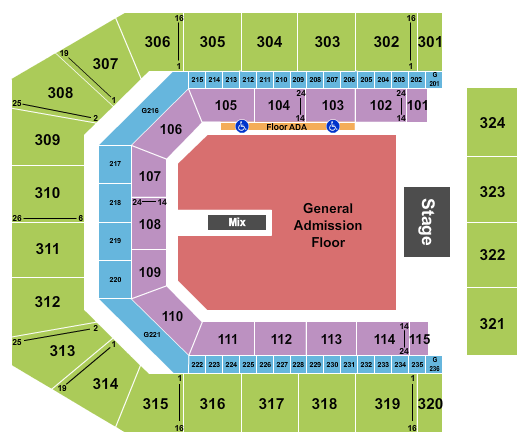 Co-Op Live Seating Chart: Endstage GA