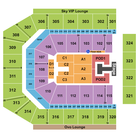 Co-Op Live Seating Chart: Endstage Pods 2