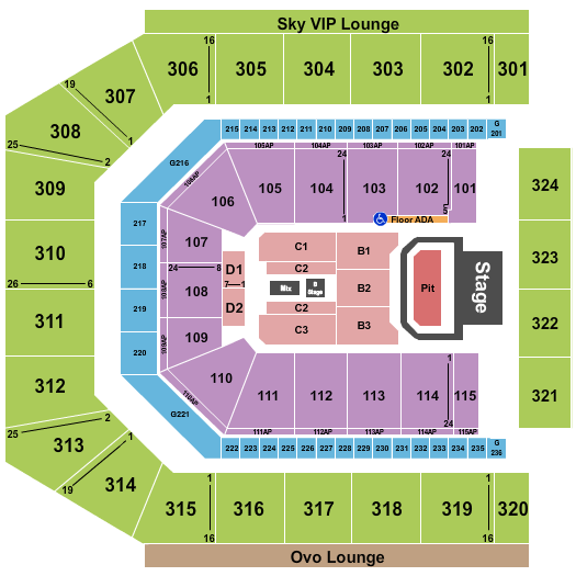 Co-Op Live Seating Chart: Five