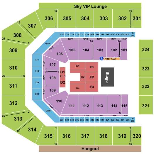 Co-Op Live Seating Chart: Half House