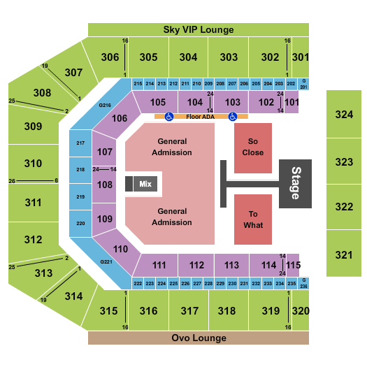 Co-Op Live Seating Chart: Tate McRae