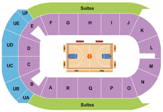 Co-Op Place Seating Chart: Basketball