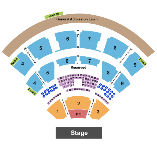 Coastal Credit Union Music Park at Walnut Creek Seating Chart: Endstage GA Pit