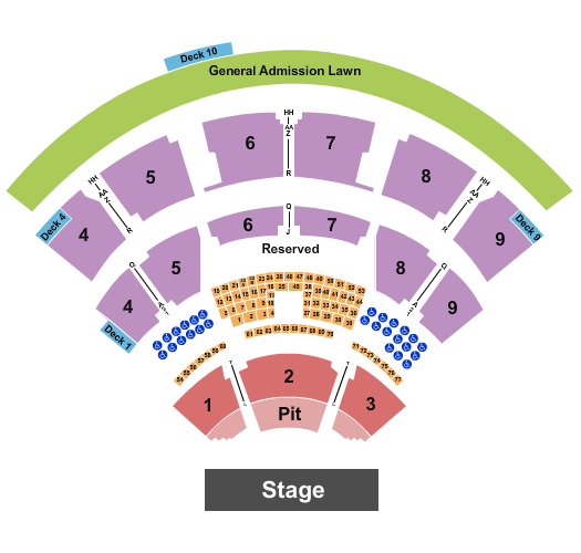 Coastal Credit Union Music Park at Walnut Creek Seating Chart: Endstage GA Pit w/ Decks 4