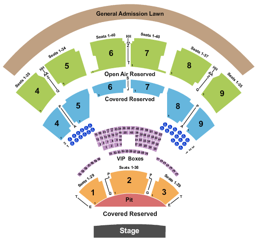 Coastal Credit Union Music Park at Walnut Creek Map