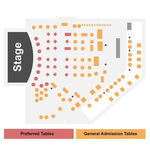Cobb's Comedy Club Seating Chart: GA/Preferred 2