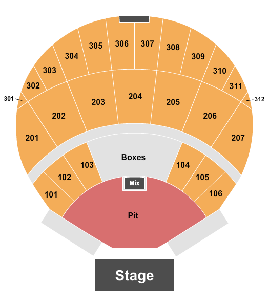 Coca-Cola Amphitheater at the BJCC Seating Chart: Endstage Big Pit