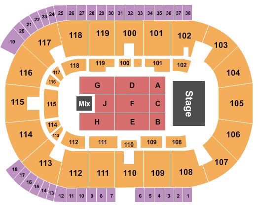 Coca-Cola Coliseum Seating Chart: Endstage-3