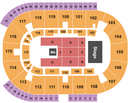 Coca-Cola Coliseum Seating Chart: Endstage 2