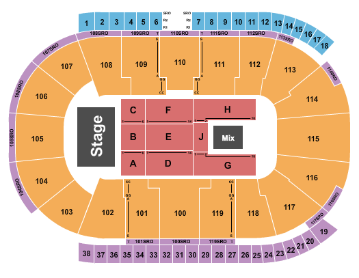 Coca-Cola Coliseum Seating Chart: Endstage 6
