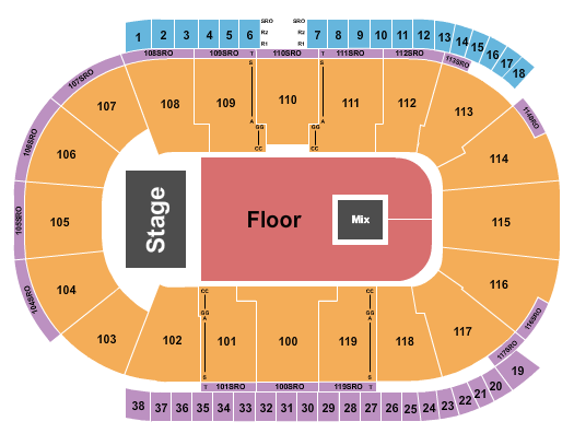 Coca-Cola Coliseum Seating Chart: Endstage GA 2