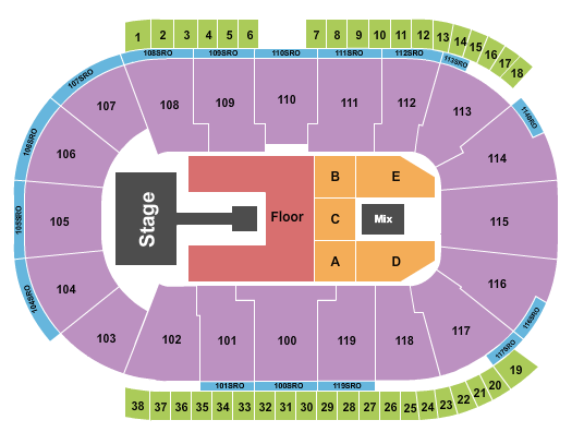 Coca-Cola Coliseum Seating Chart: Endstage Pit