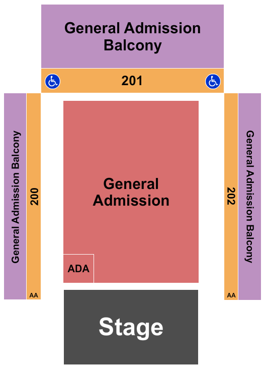 Coca-Cola Roxy Seating Chart: GA Floor/GA Balcony/RSV 200s