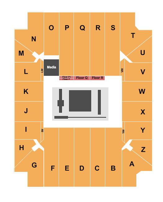 Coleman Coliseum Seating Chart: Gymnastics 2