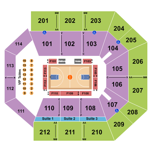College Park Center Seating Chart: Basketball 2