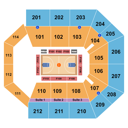 College Park Center Seating Chart: Basketball - Wings