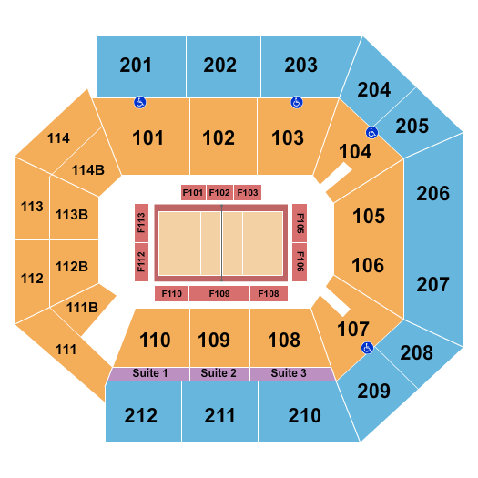 College Park Center Seating Chart: Volleyball