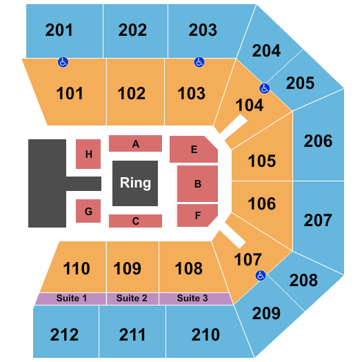 College Park Center Seating Chart: Wrestling 3