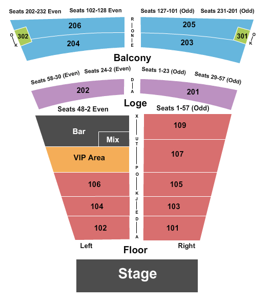 College Street Music Hall Seating Chart