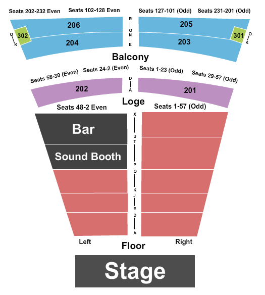 College Street Music Hall Seating Chart: Endstage GA Floor