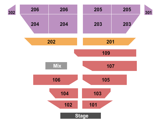 College Street Music Hall Seating Chart: Endstage 4