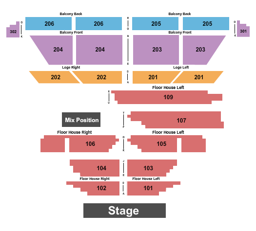 College Street Music Hall Seating Chart: Endstage 8