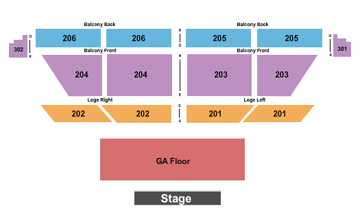 College Street Music Hall Seating Chart: Endstage GA Floor 2