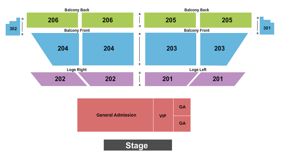 College Street Music Hall Seating Chart: Endstage GA Floor 3