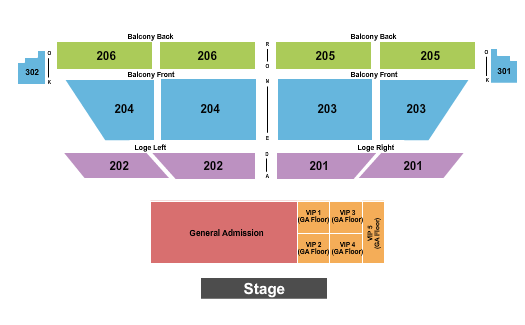 College Street Music Hall Seating Chart: GA & VIP Floors