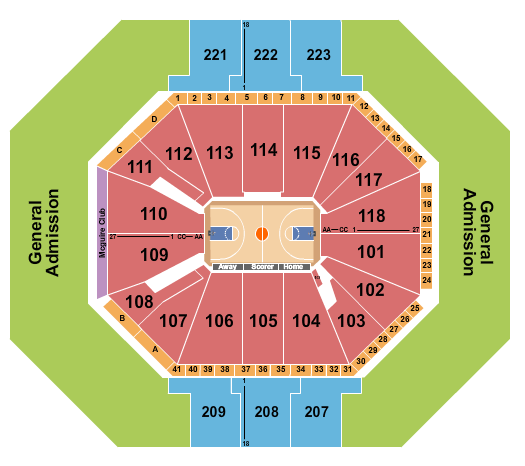 Colonial Life Arena Seating Chart: Basketball - Womens