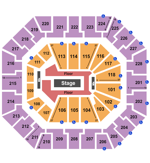 Colonial Life Arena Seating Chart: Center Stage GA Floor