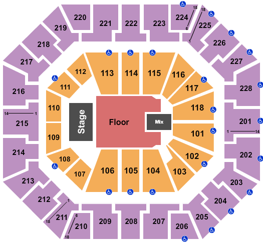 Colonial Life Arena Seating Chart: Endstage GA Floor