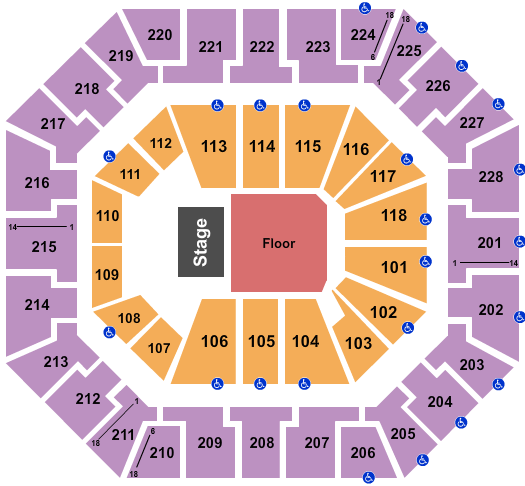 Colonial Life Arena Seating Chart: Endstage Reserved Floor