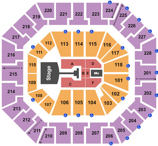 Colonial Life Arena Seating Chart: Pink