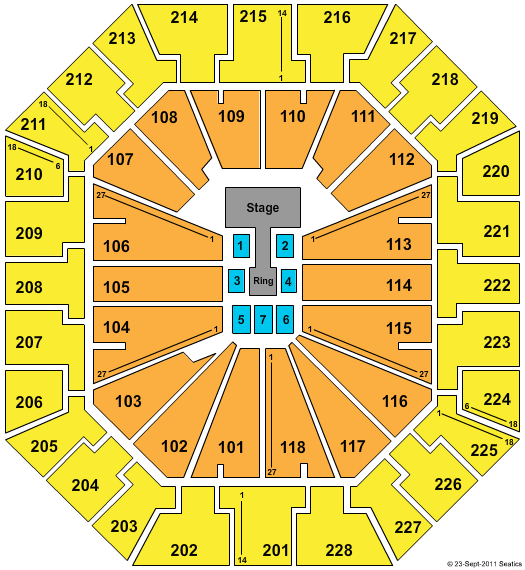 Colonial Life Arena seating chart
