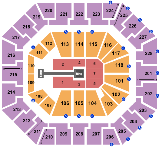 Colonial Life Arena Seating Chart: Wrestling