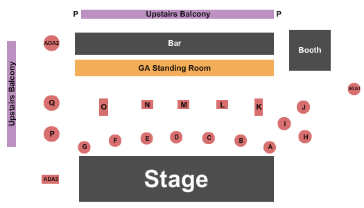 Colony - Woodstock Seating Chart: Endstage Tables 2