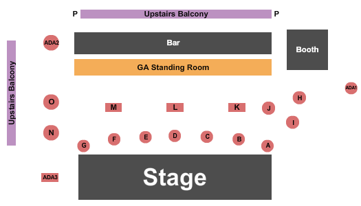 Colony - Woodstock Seating Chart: Endstage - Tables