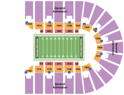 Columbus Civic Center Seating Chart: Columbus Lions