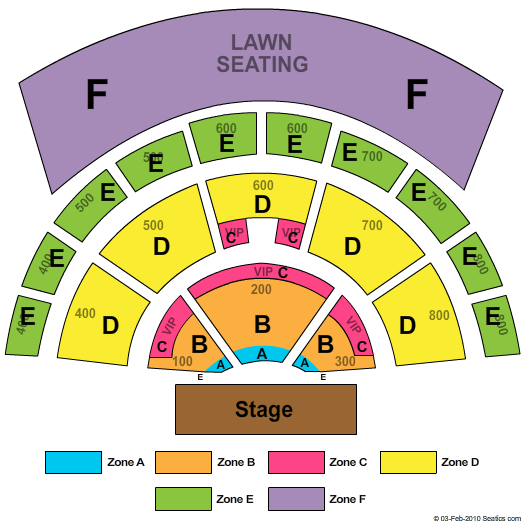 Xfinity Theater Lawn Seating Chart