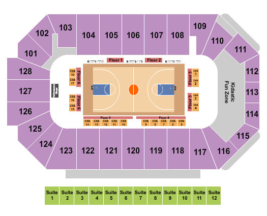 Comerica Center Seating Chart: Basketball 2