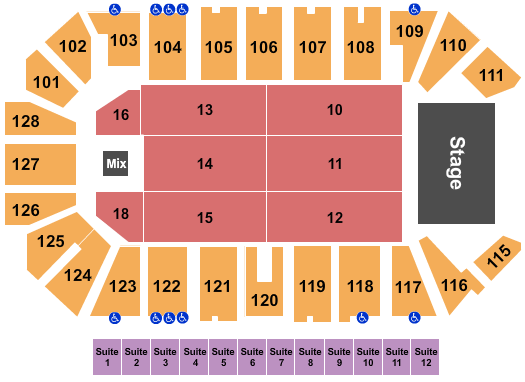 Comerica Center Seating Chart: Endstage