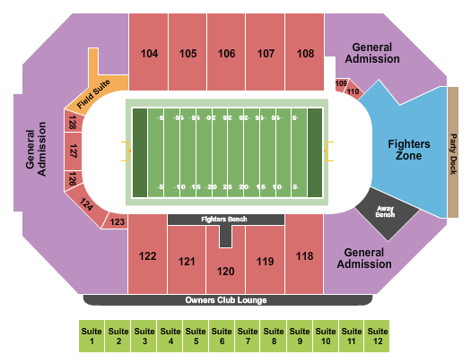 Comerica Center Seating Chart: Indoor Football