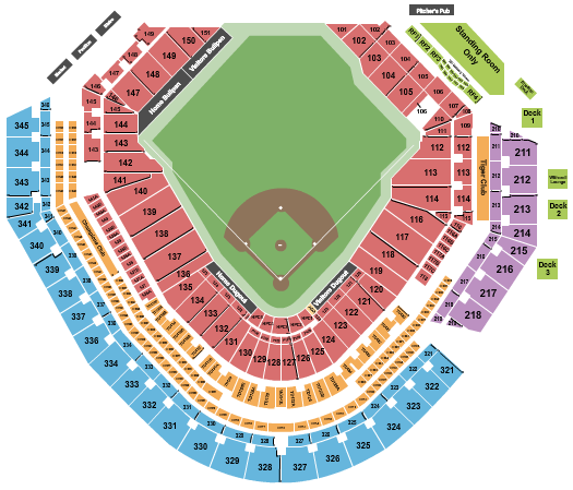 Comerica Park Seating Chart: Baseball