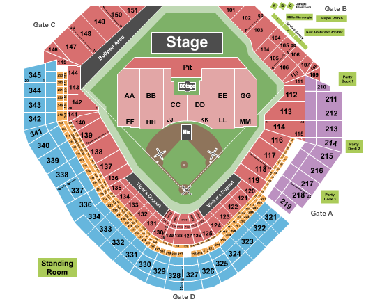 Comerica Park Seating Chart: My Chemical Romance