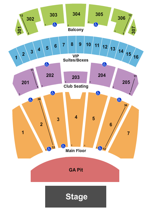 Arizona Financial Theatre Seating Chart: Endstage - GA Pit