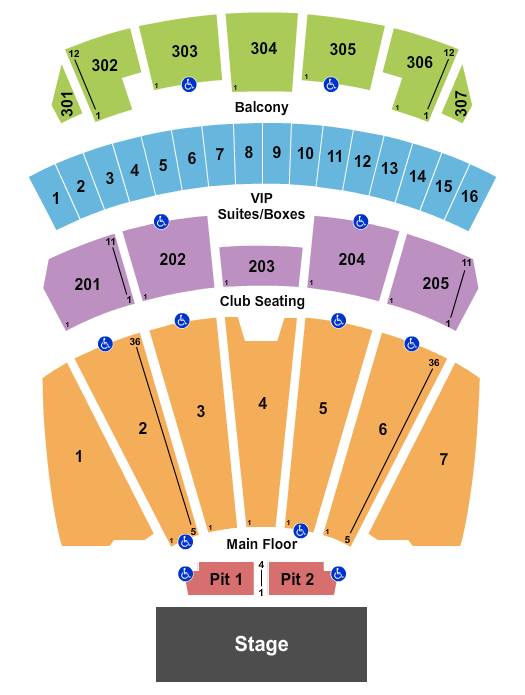 Arizona Financial Theatre Seating Chart: End Stage