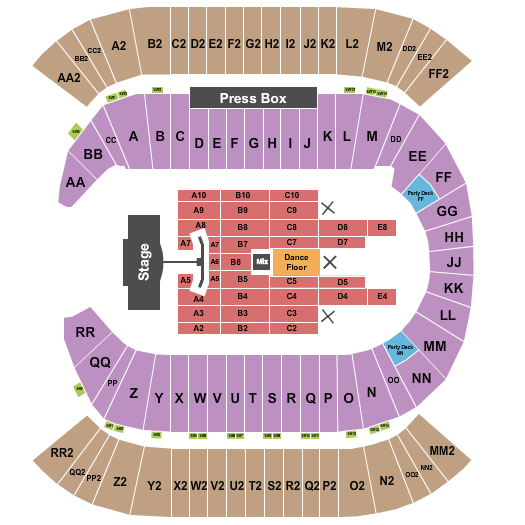Commonwealth Stadium - Edmonton Seating Chart: Pink